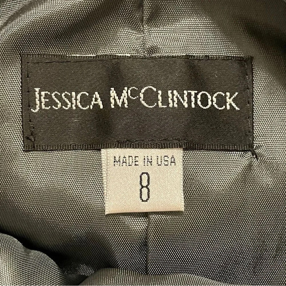 JESSICA MCCLINTOCK NWOT Strapless Vintage Cocktail Dress in Silver Gray - Picture 5 of 7